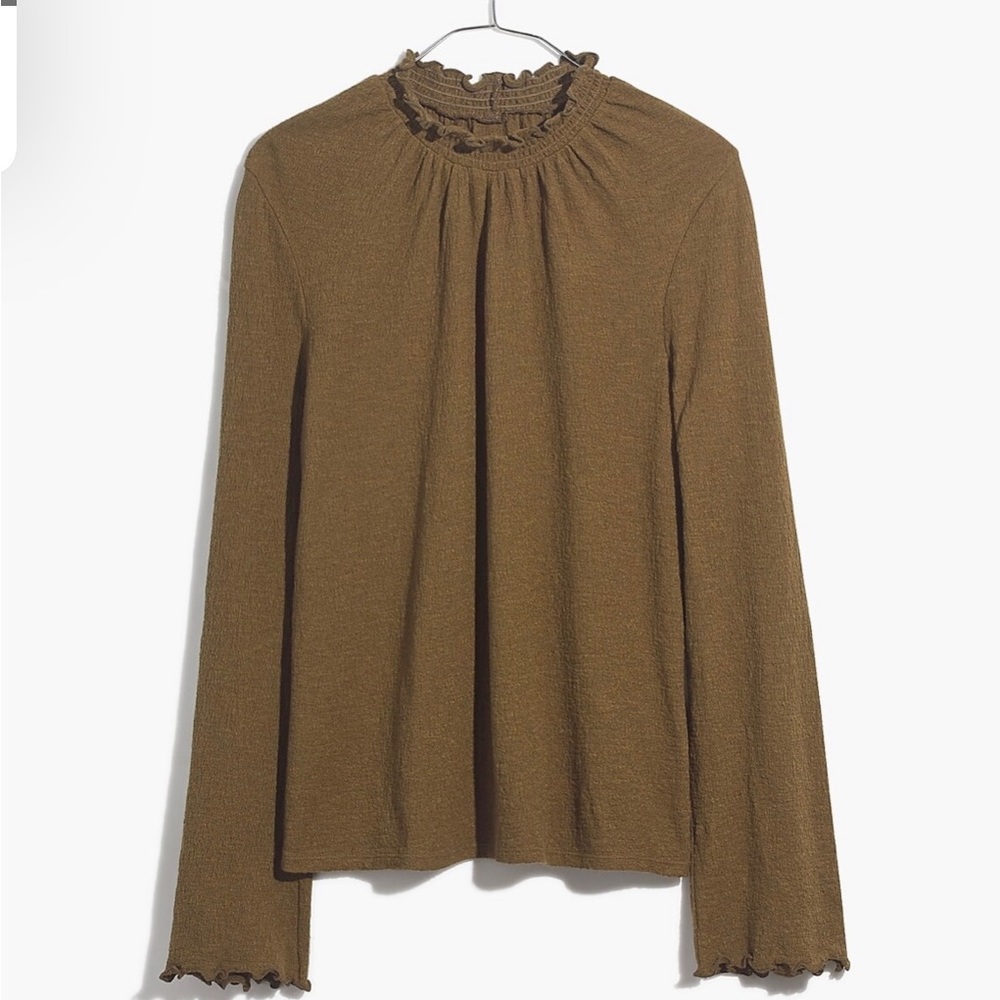 Madewell Texture & Thread Ruffled Mock Turtleneck
